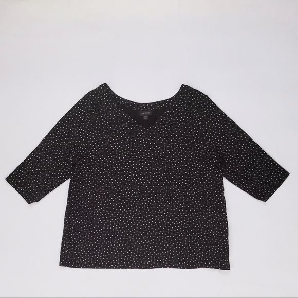 J.Jill Black Top Back Pleat Rayon Spandex Size LP - Picture 2 of 5